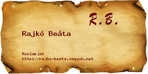 Rajkó Beáta névjegykártya
