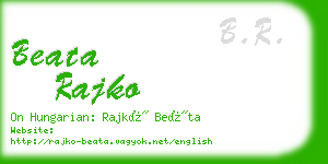 beata rajko business card